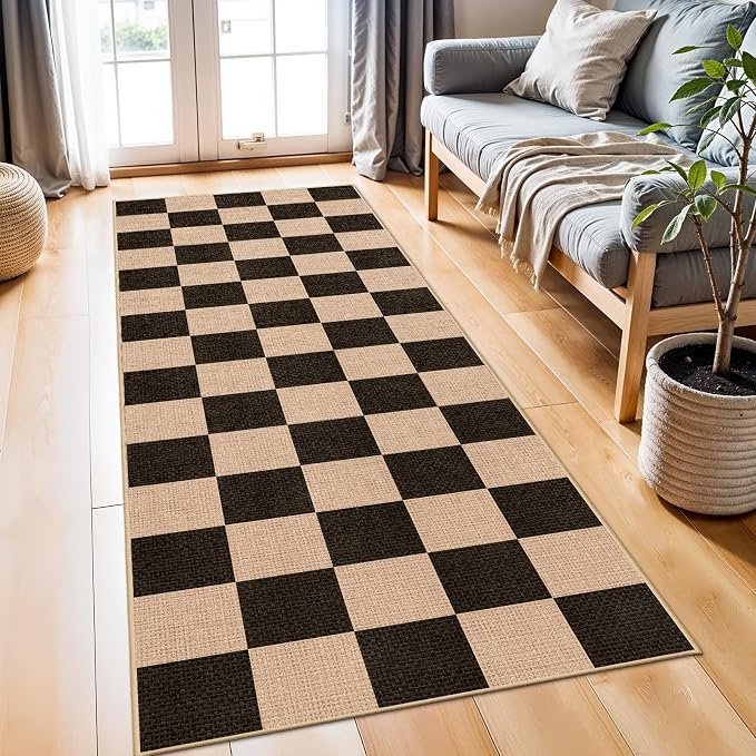 2x6 Jute Woven Runner Rug: Non-Slip Backing Diamond Pattern - Image 3