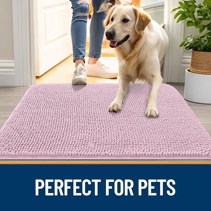 OLANLY Dog Door Mat for Muddy Paws 45x27, Absorbs Moisture and Dirt, Absorbent - Image 6