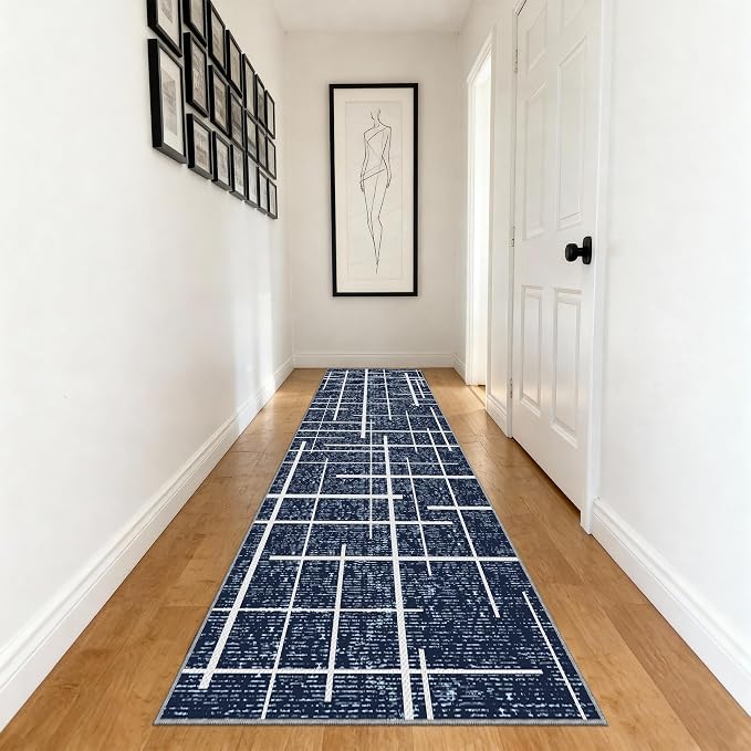 Non Slip Hallway Runner Rug 2x10, Washable Long Rug, Woven Thin Low Pile Carpet - Image 2