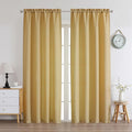 Chyhomenyc Gold Curtains 72 Inch Length 2 Panels Set, Faux Linen Textured Light by Chyhomenyc