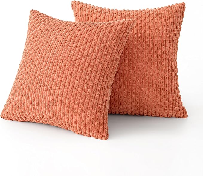 MIULEE Pack of 2 Decorative Throw Pillow Covers 16x16 Inch Soft Boho Striped - Image 6