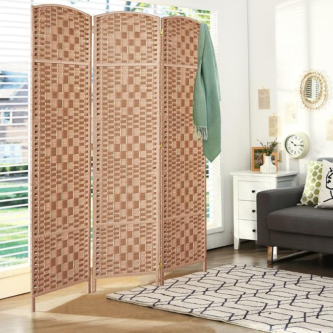 Rose Home Fashion Room Divider 5.6 ft.Tall-15.7" Wide Weave Fiber 3 Panels Room - Image 7