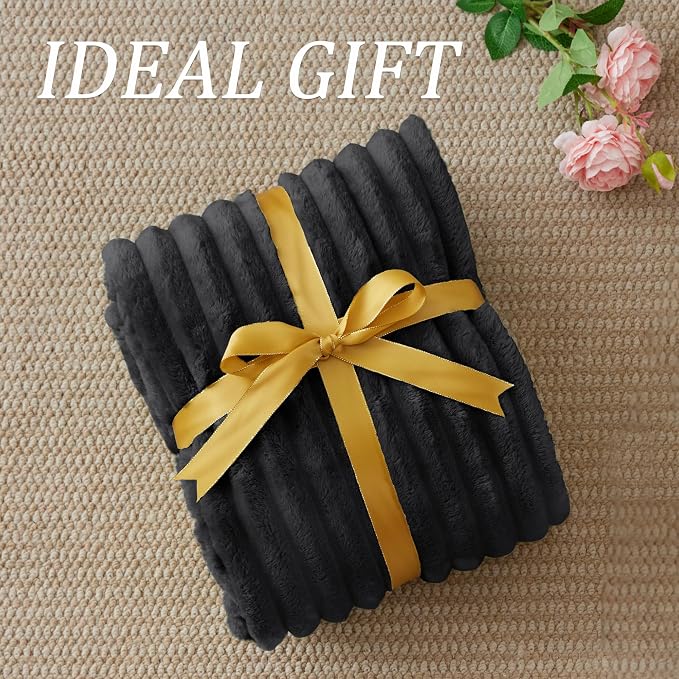 BEDELITE Fleece Black Throw Blanket - Image 6