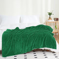 Puncuntex Flannel Fleece Throw Blanket Classic Green 108"×90", Super Soft Plush by Puncuntex