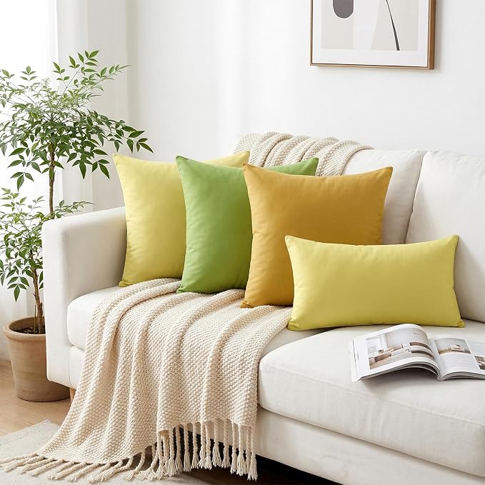Thmyo 4-Pack 100% Cotton Lumbar Comfortable Solid Decorative Throw Pillow Case - Image 2
