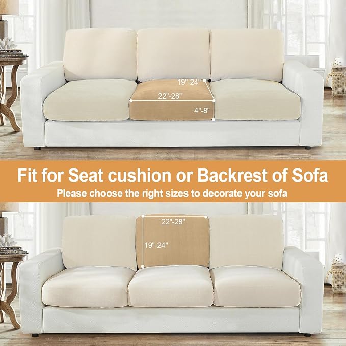 NAISI Couch Cushion Covers 1 Piece Velvet Stretch Sofa Seat Covers or Backrest - Image 4