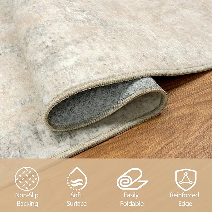8x10 Area Rugs for Living Room Rug Washable: Abstract Large Rug for Dining Room - Image 4