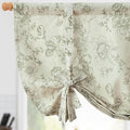jinchan Tie Up Curtain Double Layer Linen Roman Shades Valance Curtain Floral by JINCHAN