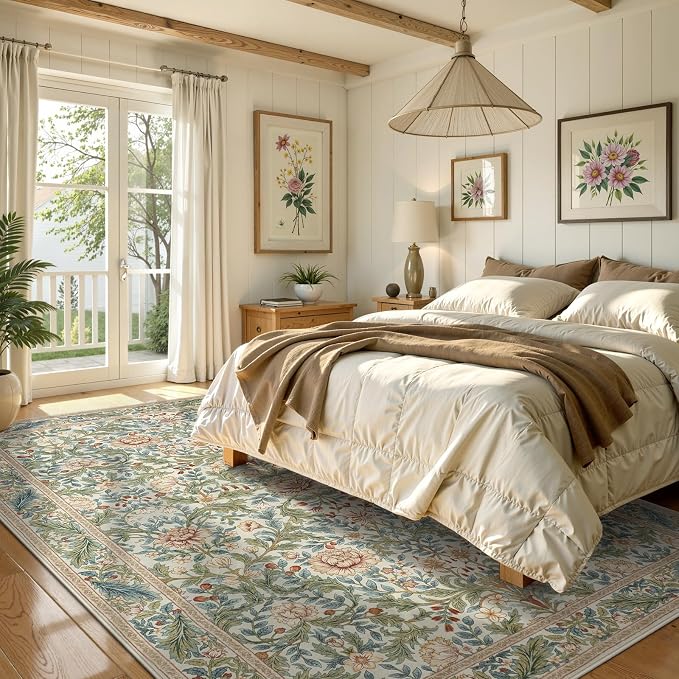 LIVEBOX Beige 5x7 Area Rugs, Machine Washable Rugs - Image 3