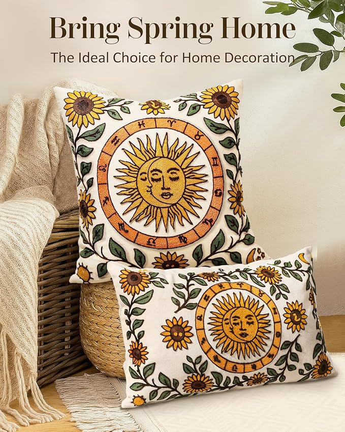 Embroidered Lumbar Pillow Cover 20x12 Inch - Image 5