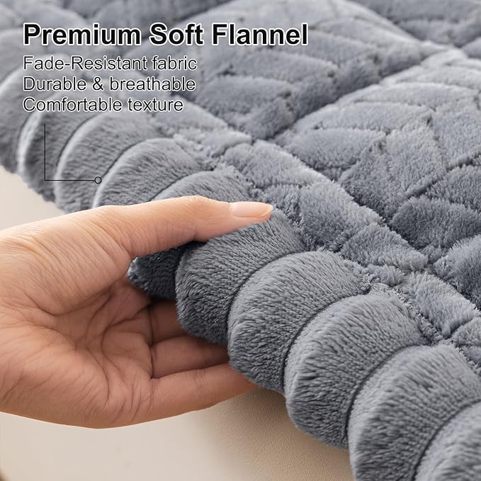 Smiry Non Slip Couch Covers for Dogs, Fuzzy Pet Couch Covers for 2 Cushion Sofa - Image 4