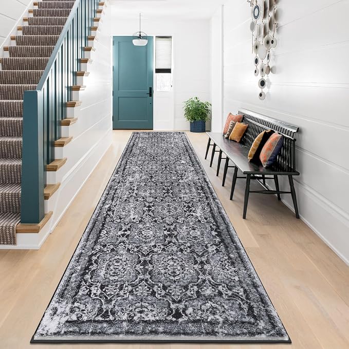 Vaukki Hallway Runner Rug, Vintage Shaggy Soft Laundry Rug Runner, Non Slip by Vaukki