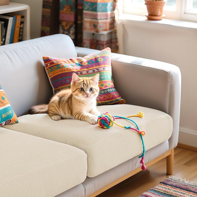 Hokway Stretch Couch Cushion Slipcovers Reversible Cushion Replacement - Image 3