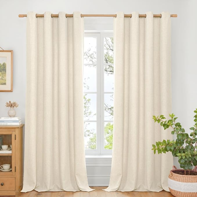 BGment Linen Curtains for Living Room 90 Inch Length 2 Panels Set, Light by BGment