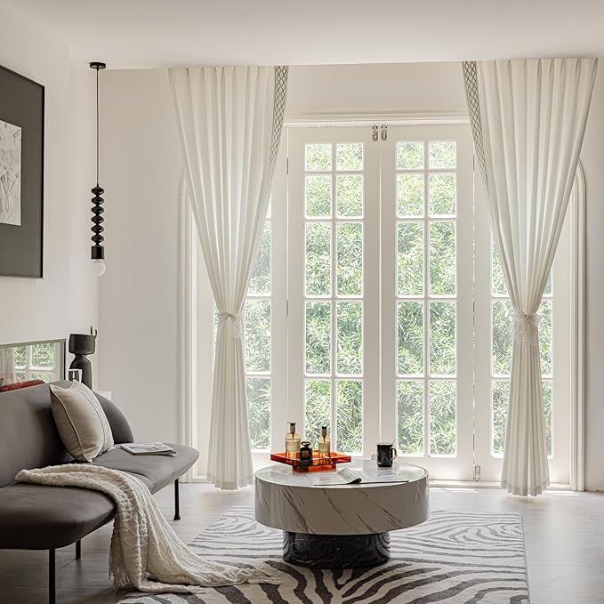 VisionaryHomeDesign White Linen Curtain Panels - Image 2