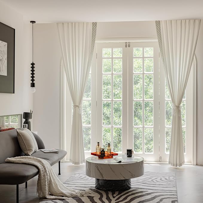 VisionaryHomeDesign White Colour Linen Curtain Panels - Image 3