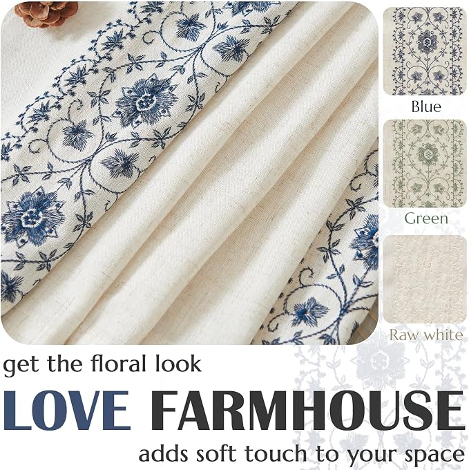 jinchan Small Window Curtains 45 Inch Length Linen Cafe Curtains - Image 7
