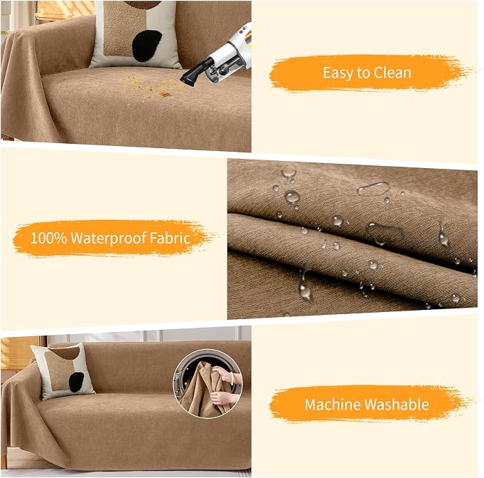 Deep Dream Cat-Scratch Resistant Couch Cover, Waterproof Sofa Cover - Image 3
