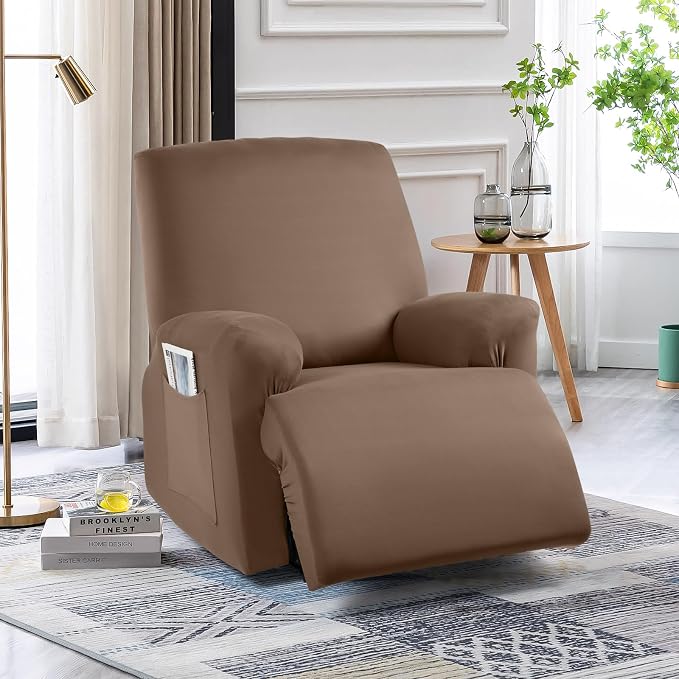TAOCOCO Stretch Recliner Chair Covers 3-Pieces Solid Furniture Covers Recliner - Image 7