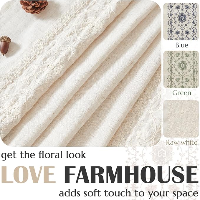 jinchan Small Window Curtains 54 Inch Length Linen Cafe Curtains - Image 7