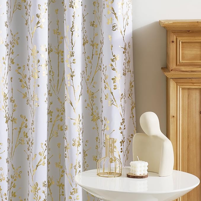 NICETOWN White Blackout Floral Kitchen Valances - Image 8