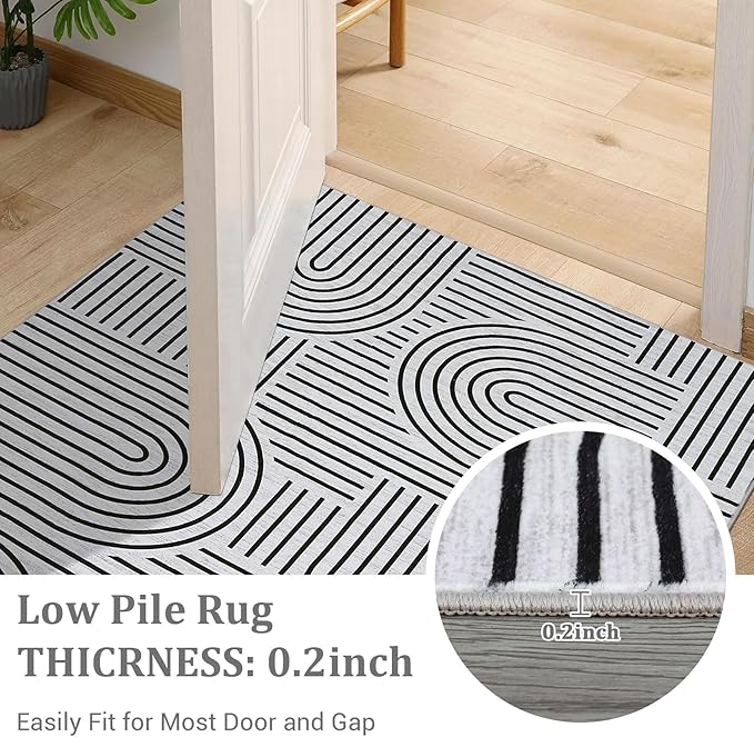 Modern Rug 2.5x10 Runners for Hallways, Abstract Kitchen Runner Rugs Non Slip - Image 7