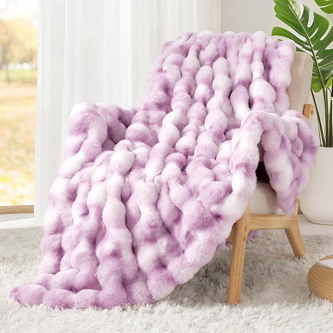 Touchat Luxury 1000GSM Faux Rabbit Fur Throw Blanket - Image 7