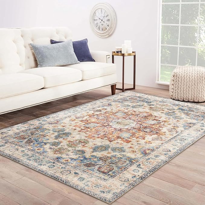 Area Rug 6×9, Large Vintage Boho Rug, Ultra-Soft Low Pile, Non Slip, Stain - Image 6