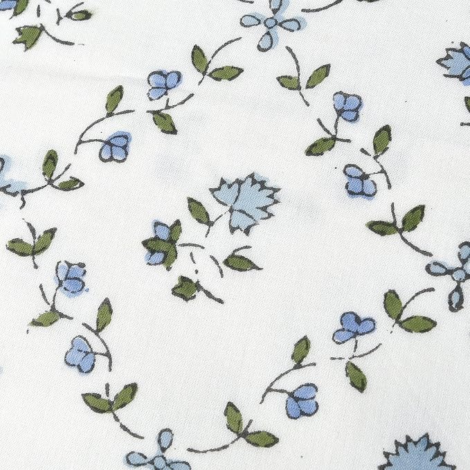 Ridhi Block Print Powder Blue Pillow Cover 24" x 24" Decorative Couch Pillows - Image 7