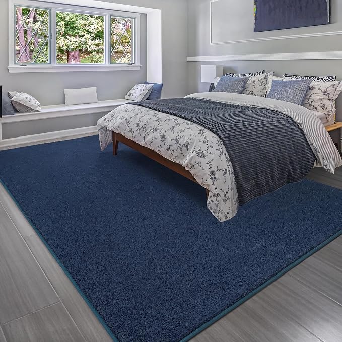 Soft Rugs for Living Room 5x7 Navy Blue, Minimalist Area Rug for Bedroom - Image 4
