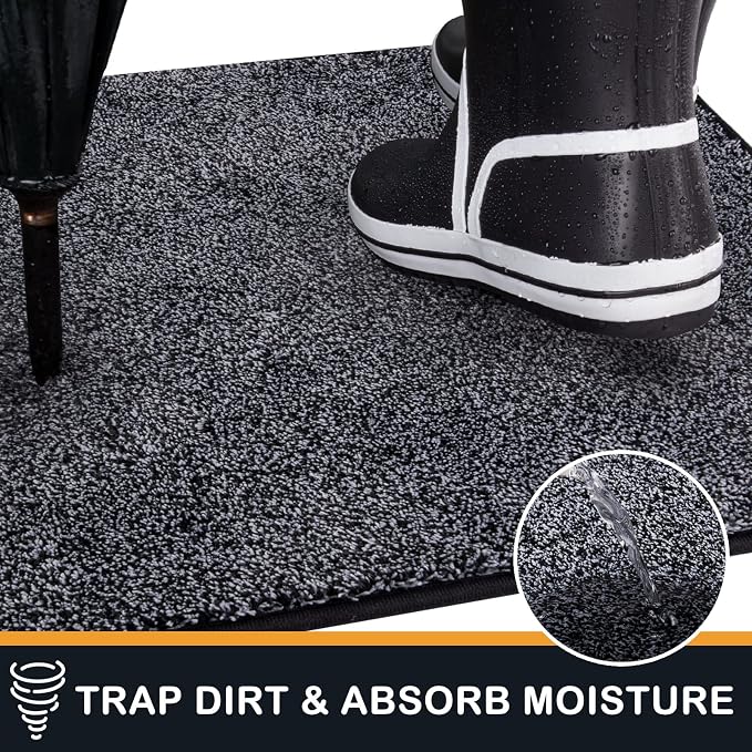 PURRUGS Dirt Trapping Door Mat 20" x 31.5", Non-Slip Machine Washable Entryway - Image 5