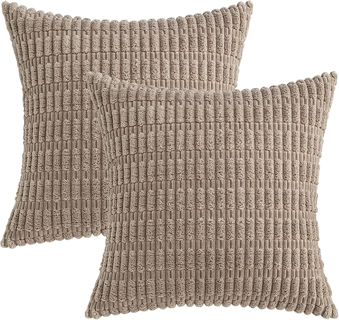 MIULEE Pack of 2 Corduroy Decorative Euro Sham Throw Pillow Covers 26x26 Inch - Image 6
