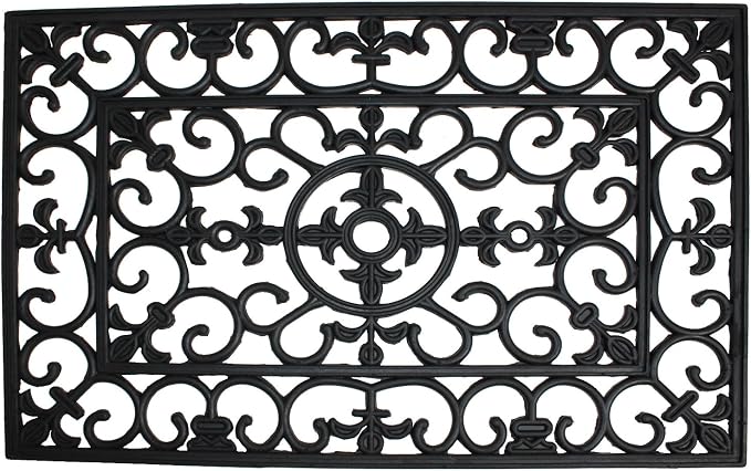 DII Rubber Doormats Collection All Weather, Wrought Iron by DII