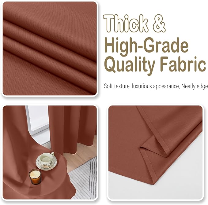 OVZME Terracotta Blackout Curtains - Image 8
