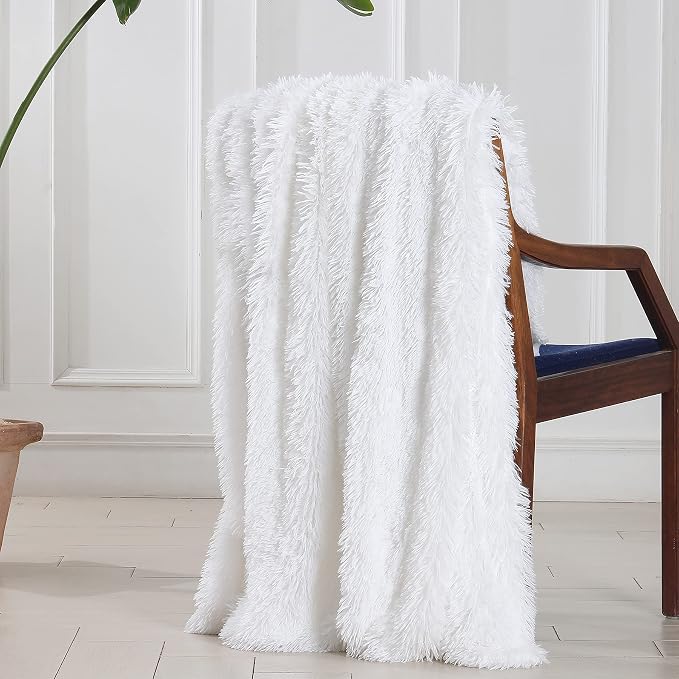 Tuddrom Decorative Extra Soft Faux Fur Blanket Twin Size 70" x 78", Solid - Image 4