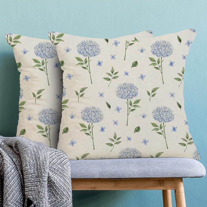 AEIOAE Spring Pillow Covers 18x18 Inch Set of 2, Floral Summer Outdoor Seasonal - Image 2