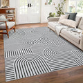 Washable Rug 9x12 Area Rugs for Living Room, Abstract Rug for Bedroom, Soft by ROYHOME