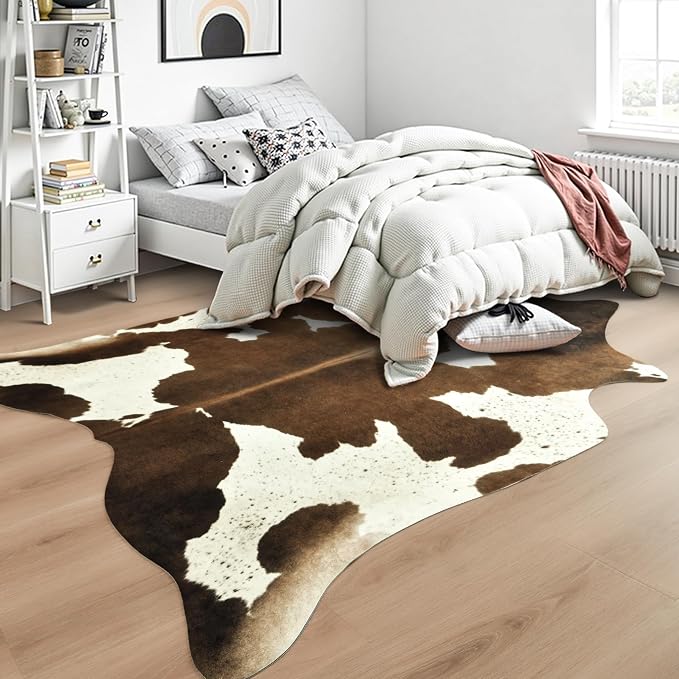 Easycozy Faux Cowhide Cow Print Rug: 8 x 10 Western Decor Faux Cowhide - Image 8