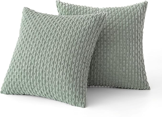 MIULEE Pack of 2 Decorative Throw Pillow Covers 18x18 Inch Soft Boho Striped - Image 6