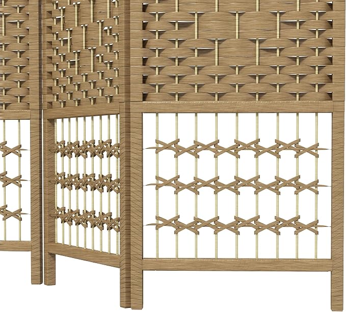 HOMCOM 4 Panel Room Divider, Folding Privacy Screen, 5.6' Room Separator - Image 9