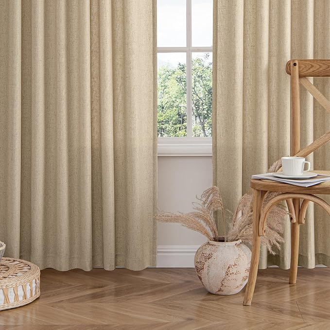 MIULEE Non-See-Through Privacy Linen Curtains 2 Panels, Light Filtering Window - Image 8