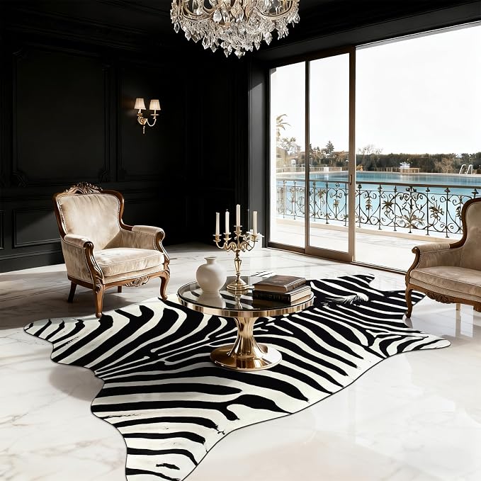 BENRON Premium Zebra Rugs for Living Room Bedroom, Non-Slip Throw Rug for Home - Image 3