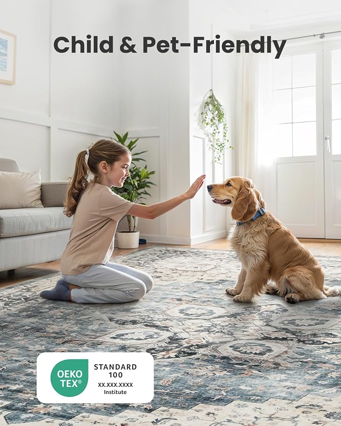 AMADA HOMEFURNISHING 2x6 Washable Runner Rug, Low-Profile Kitchen Rugs - Image 2