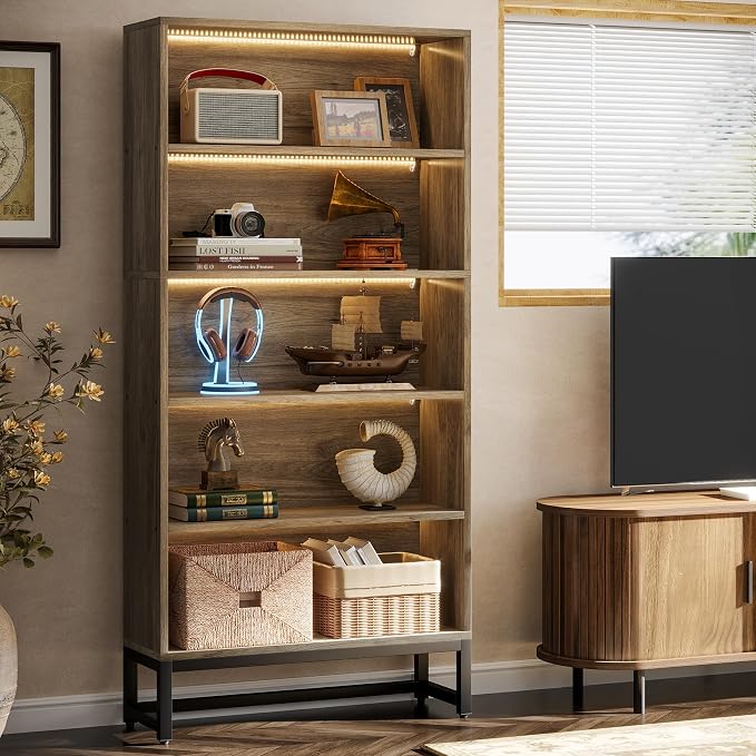 Tribesigns Tall Bookcase Bookshelf, 70.8" Large Bookcases Organizer - Image 3