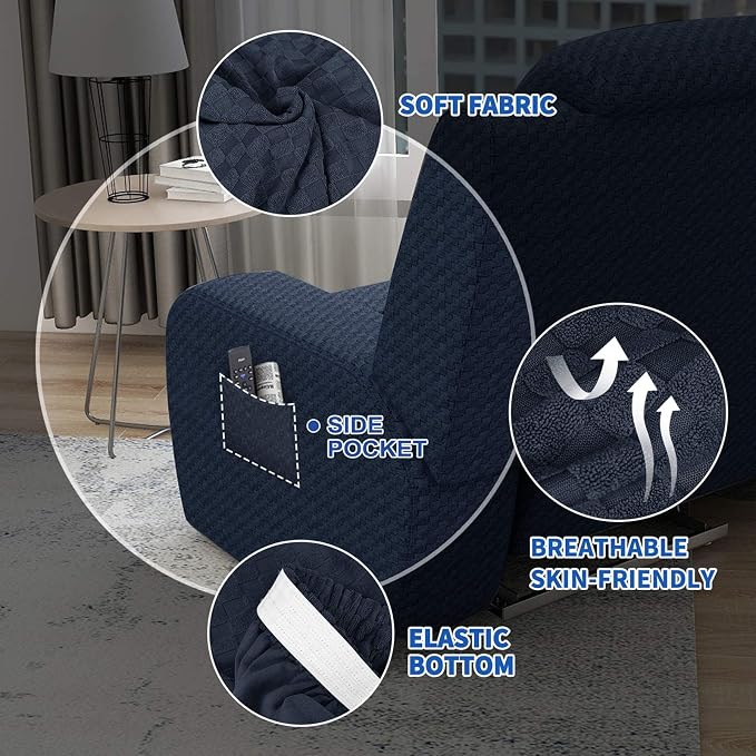 MAXIJIN Oversized Recliner Covers That Stay in Place 4 Pieces Stretch Large - Image 4