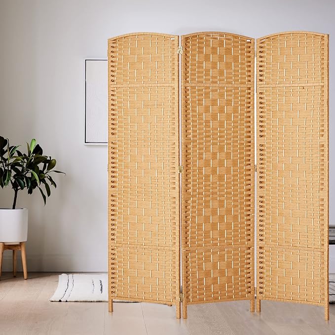 Rose Home Fashion Room Divider 5.6 ft.Tall-15.7" Wide Weave Fiber 3 Panels Room - Image 7