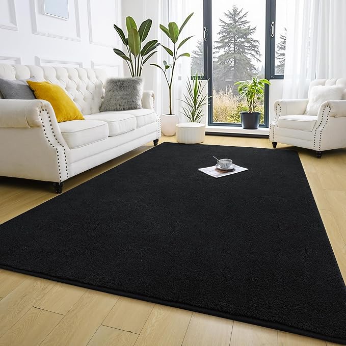 Keeko Area Rugs for Living Room Bedroom 6x9 Black, Soft Modern Large Rugs - Image 9