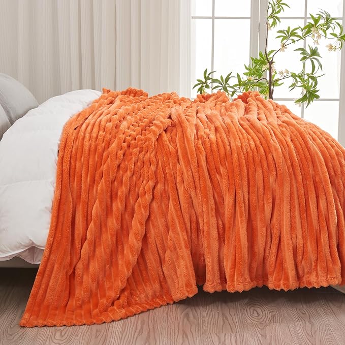 NEWCOSPLAY Super Soft Fall King Blanket Orange Premium Silky Flannel Fleece 3D - Image 4