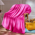 NEWCOSPLAY Super Soft Twin Blanket Hot Pink Premium Silky Flannel Fleece Leaves by NEWCOSPLAY
