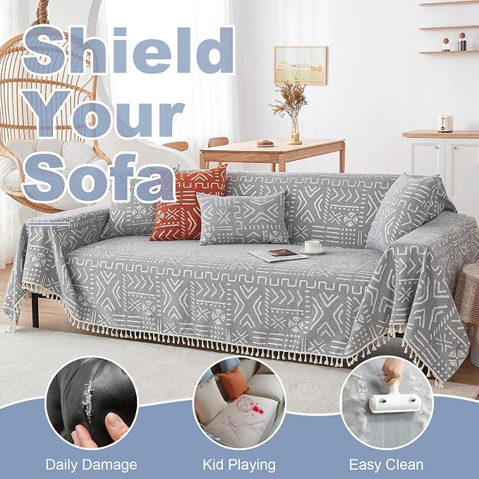 VClife Bohemian Couch Cover Sectional Sofa Cover Washable - Image 3